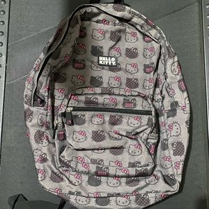 3 Pocket Grey & Pink Hello Kitty Backpack